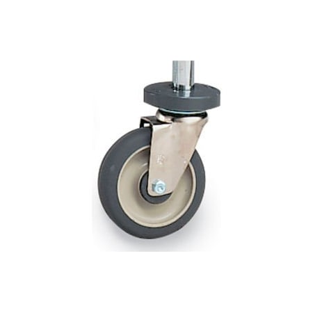 Metro 5 Casters For Open-Wire Shelving - Resilient Rubber - Swivel With Brake & Bumper